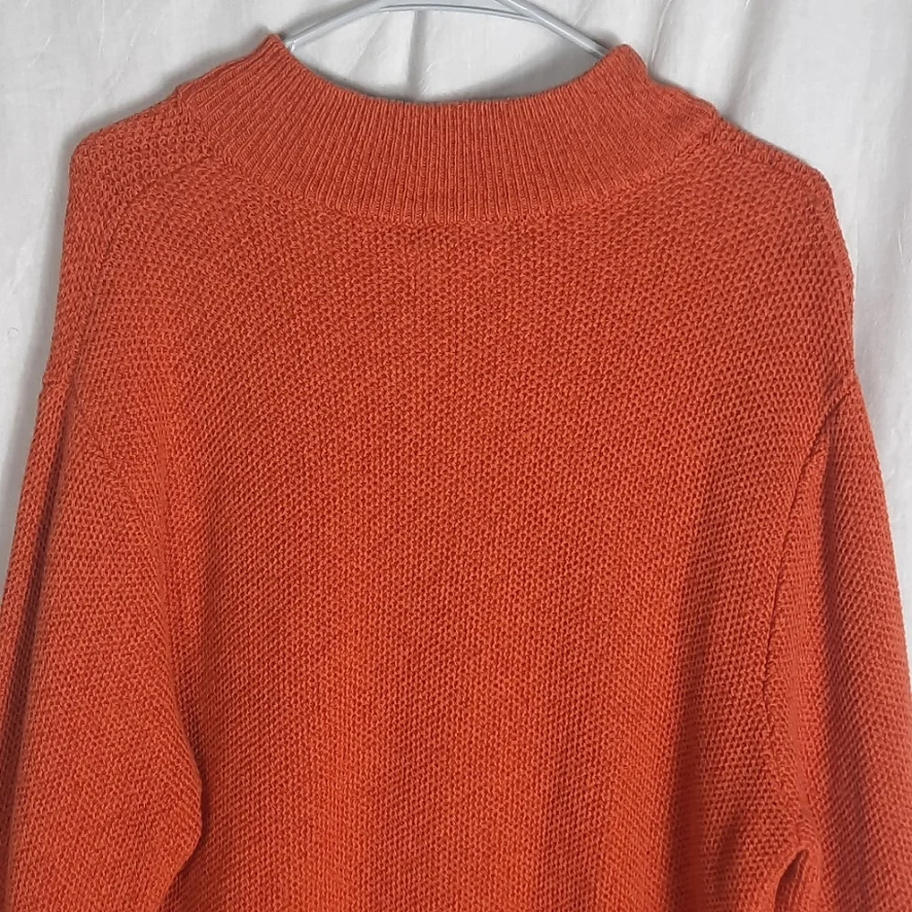 Chaps Mens Pullover 100% Cotton Sweater XL Orange Long Sleeve Textured